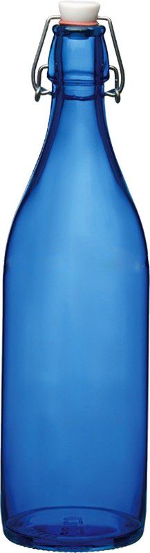 NOGAIYA Hygienic Air Tight Glass Water Bottle, Milk Bottle, Juice Bottle 1000 ml Bottle 1000 ml Bottle  (Pack of 1, Blue, Glass)
