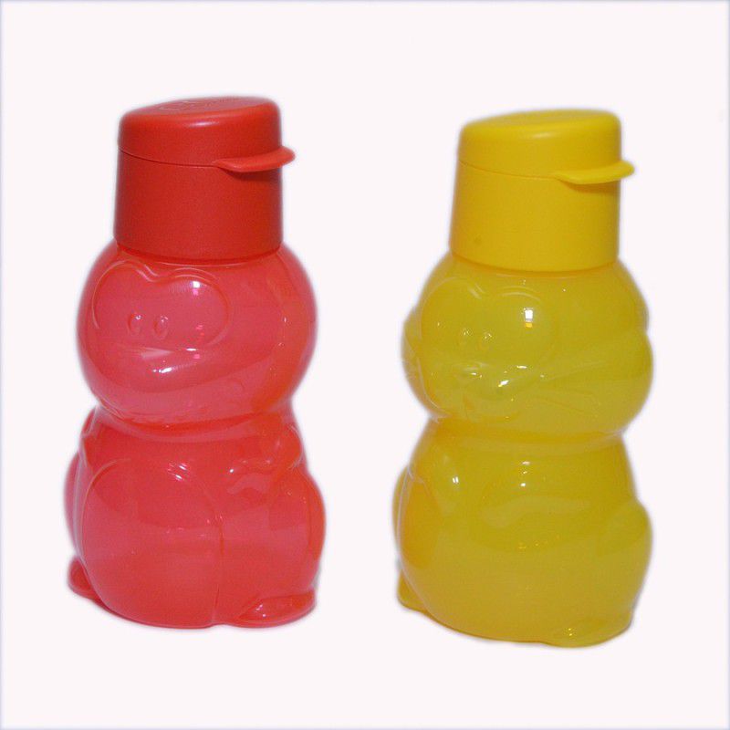 TUPPERWARE kids animal 350 ml Bottle  (Pack of 2, Red, Yellow, Plastic)