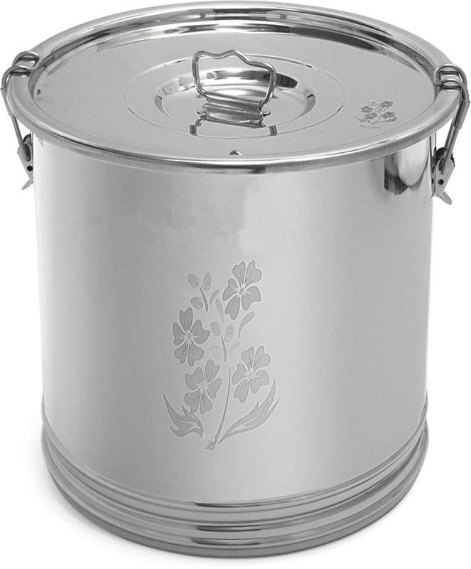 Zomba Stainless Steel Storage Box Drum (25 KG) All Sizes | Premium Quality 25 L Drum  (Silver, Pack of 1)
