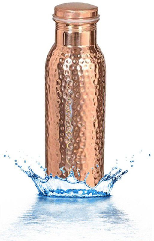 KUBER INDUSTRIES Hammered Lacqour Coated Leak Proof Pure Copper Bottle 1000 ML Handmade, Ayurveda and Yoga Bottle with Medicinal Benefits-Copper111 1000 ml Bottle  (Pack of 1, Brown, Copper)