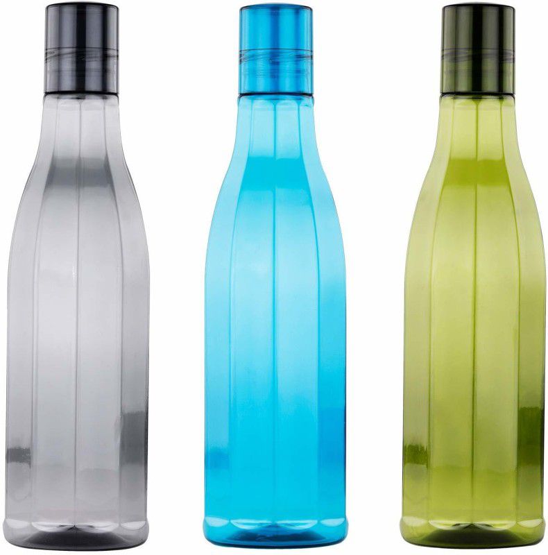Balajiware Plastic Water Bottle, 1L, Set of 3, Multicolour 1000 ml Bottle  (Pack of 3, Multicolor, Plastic)
