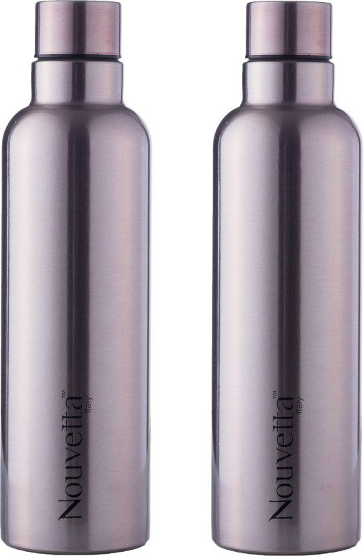 Nouvetta Sicily Pink 750 mL Stainless Steel Water Bottle set of 2 750 ml Bottle  (Pack of 2, Pink, Steel)
