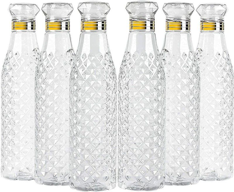SELDOS CRYSTAL CLEAR QUALITY DIAMOND SUPER COOL WATER BOTTLE 1000 ml 1000 ml Bottle  (Pack of 6, Clear, Plastic)