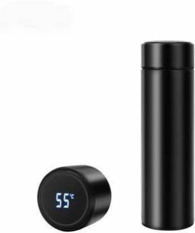 V FINANCERS Smart Vacuum Insulated Water Bottle with LED Temperature Display 500 ml 500 ml Flask  (Pack of 1, Black, Steel)