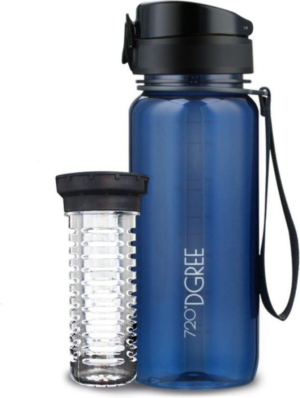 720°DGREE Fruit Infuser Sports Water Bottle | Detox Sipper for Kids & Adults 650 ml Bottle  (Pack of 1, Blue, Tritan)
