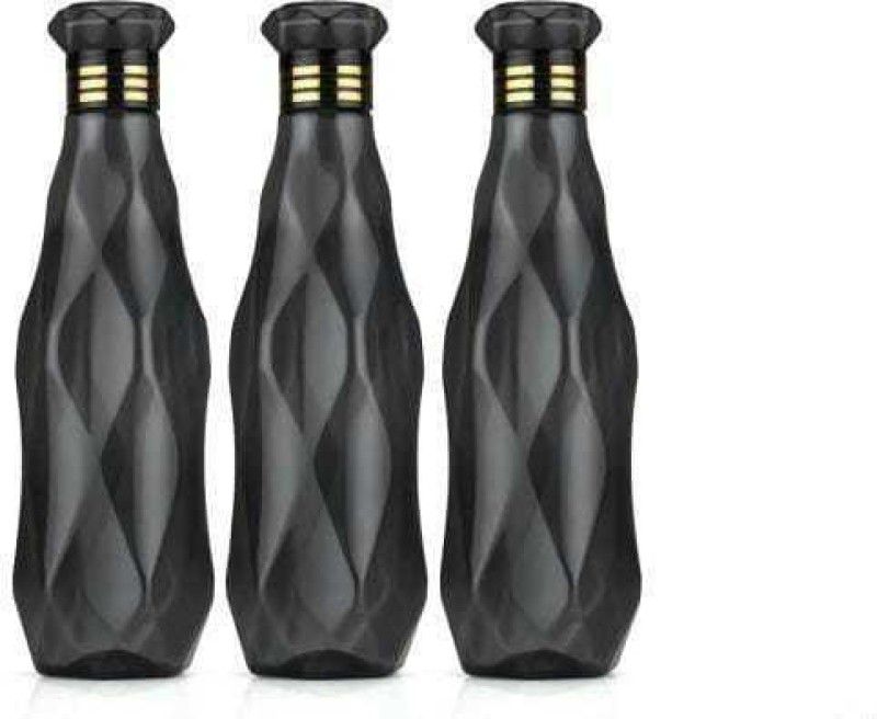 GALAXY MANUFACTURES DESIGNER FRIDGE BOTTLE 1000 ml Bottle  (Pack of 3, Black, Plastic)