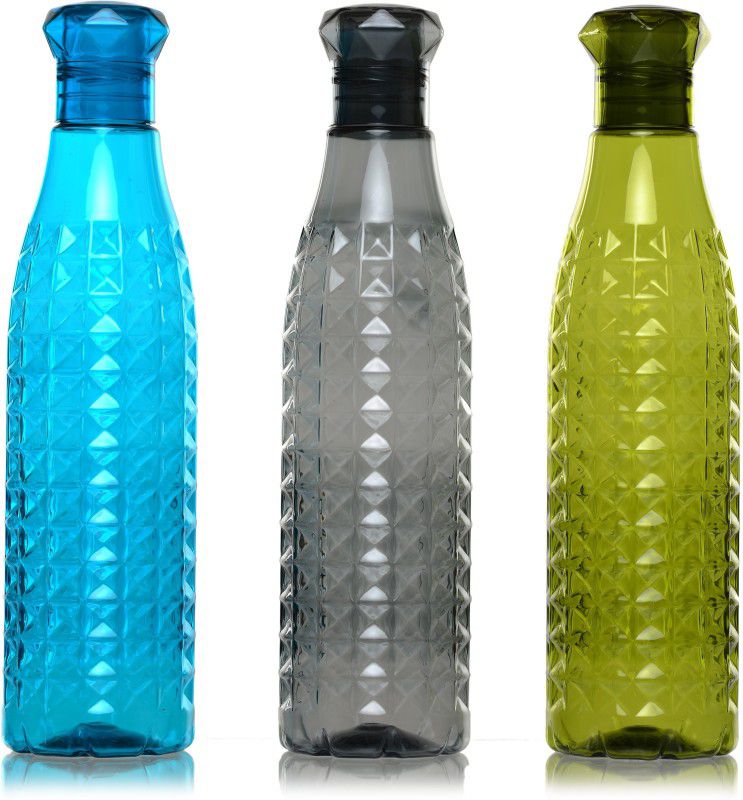 Flipkart SmartBuy Daimond Cap water bottle of 1000 ml Bottle  (Pack of 3, Multicolor, PET)