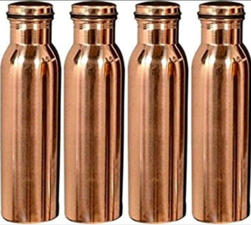 IKON joint less copper bottle 600 ml Bottle  (Pack of 4, Gold, Copper)