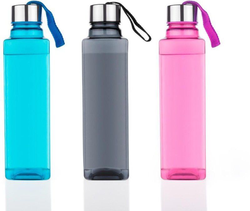 darkhood Unbreakable & Leak-Proof Designer Water Bottle For Home Office School College 1000 ml Bottle  (Pack of 3, Multicolor, Plastic)