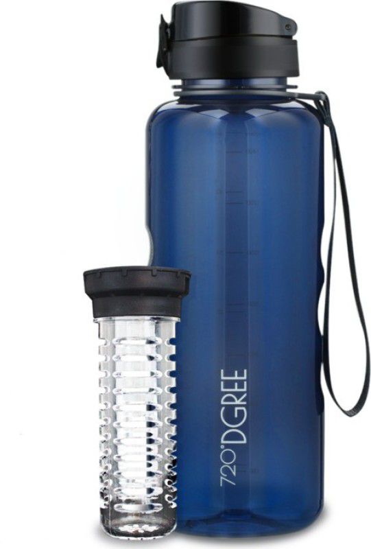 720°DGREE Fruit Infuser Sports Water Bottle | Detox Sipper for Kids & Adults 1500 ml Bottle  (Pack of 1, Blue, Tritan)