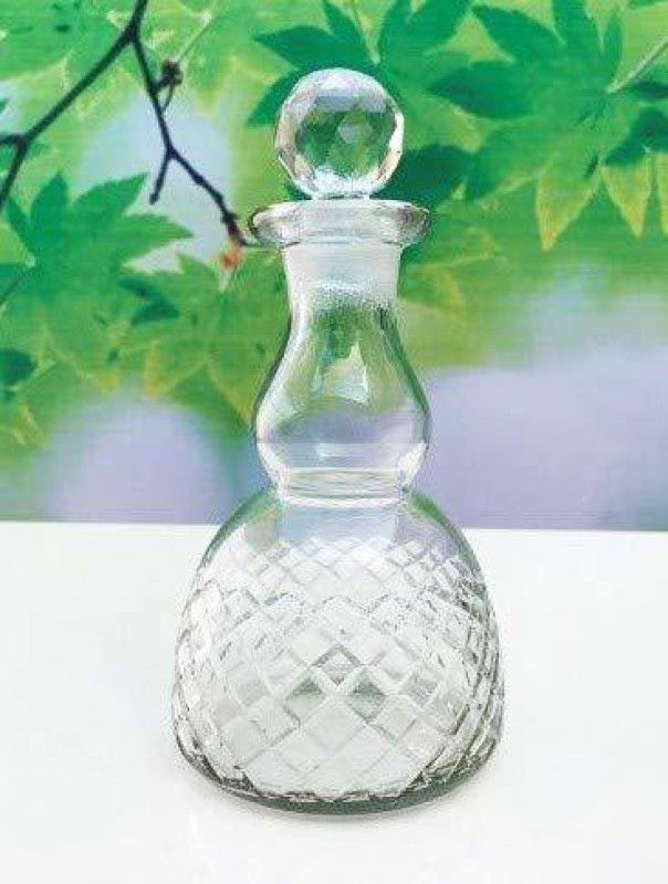 shobhana enterprises Crystal Clear Glass Antique Wine Decanter For Liquor - Size 11x11x21(cm), 600ml Whiskey, Vodka, Wine, Liquor Decanter  (Glass, 25.42 oz)