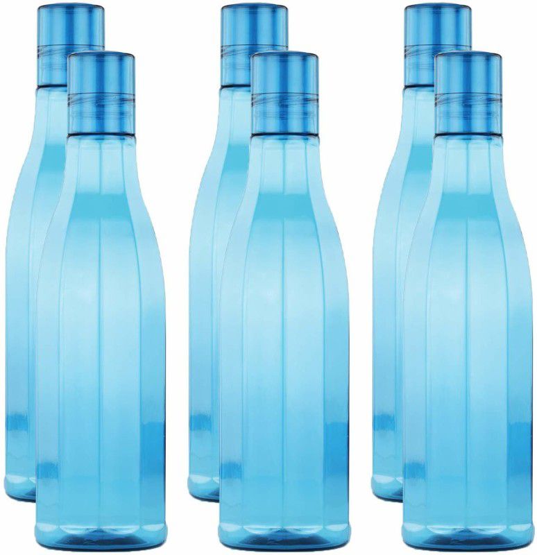 Balajiware Plastic Water Bottle, 1L, Set of 6, Blue 1000 ml Bottle  (Pack of 6, Blue, Plastic)