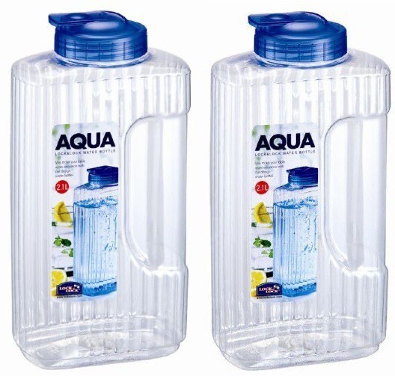 LOCK & LOCK Aqua Easy Grip 2100 ml Bottle  (Pack of 2, Clear, PET)