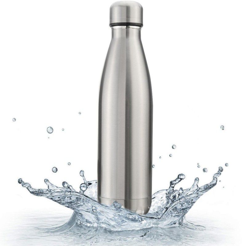 SELDOS Steel Water Bottle Cola Bottle Double Insulated Wall (Silver,Steel) 500 ml Flask  (Pack of 1, Steel)