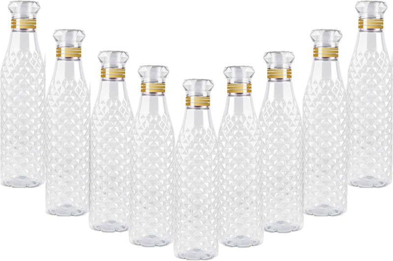 darkhood Crystal Clear Water Bottle for Fridge for Home Office Gym School Boy Unbreakable 1000 ml Bottle  (Pack of 9, Clear, Plastic)