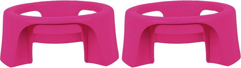 KUBER INDUSTRIES Plastic 2 Pieces Multipurpose Plant Pot Water Pot Gas Cylinder Stand Gas Cylinder Trolley  (Pink)