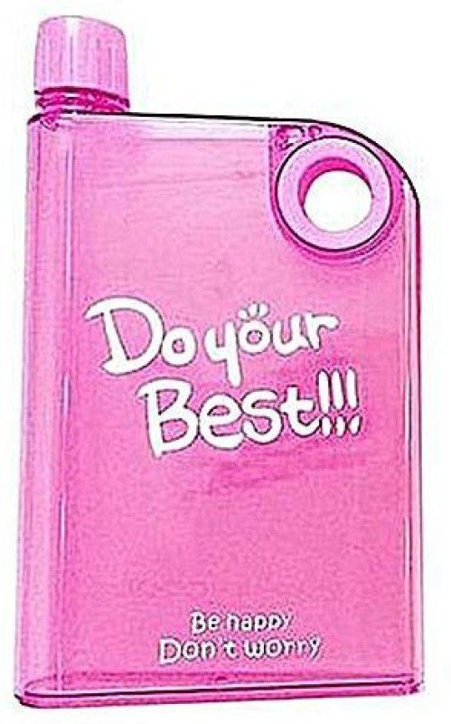 kiros DO YOUR BEST Water Bottle Sport Outdoors Notebook Creative Plastic 380 ml Bottle  (Pack of 1, Pink, Plastic)