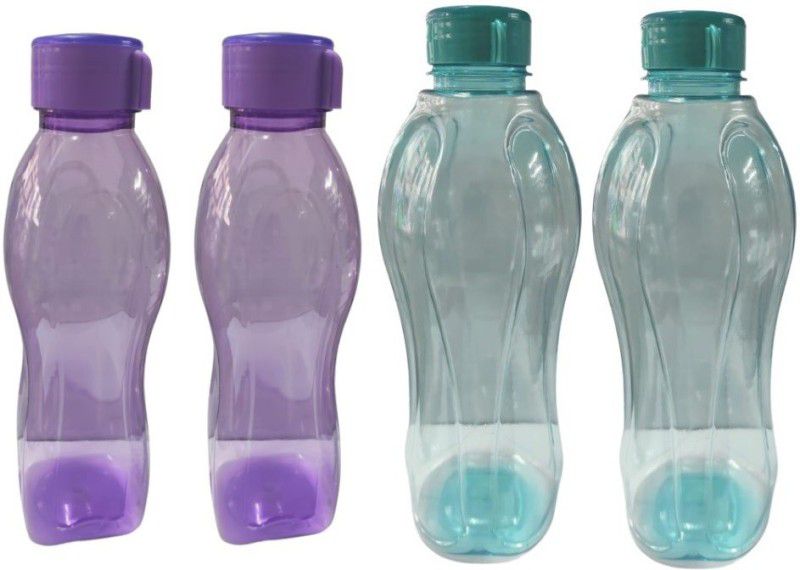 M.C. PIPWALA Plastic Bottle 1000 ml Bottle  (Pack of 4, Blue, Plastic)