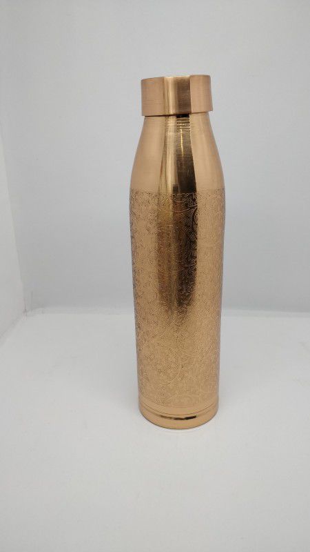 a k agencies COPPER WATER BOTTLE, 1000 ML, 1 PC (SLIM CARVING) 1000 ml Bottle  (Pack of 1, Copper, Copper)