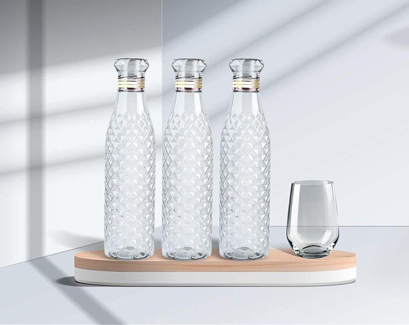 darkhood Nency Design Plastic Fridge,office,Home Water Bottle 1000 ml Bottle  (Pack of 3, Clear, Plastic)