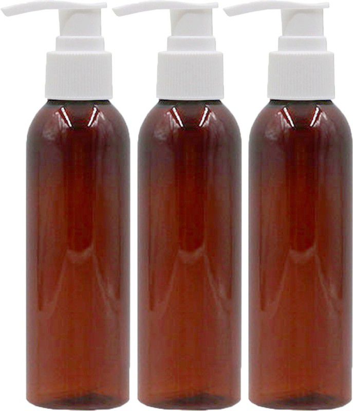 FUTURA MARKET 120ml Amber bottle + White Pump for Herbal & Natural Beauty Care/ Self Care 120 ml Spray Bottle  (Pack of 3, Brown, Plastic)