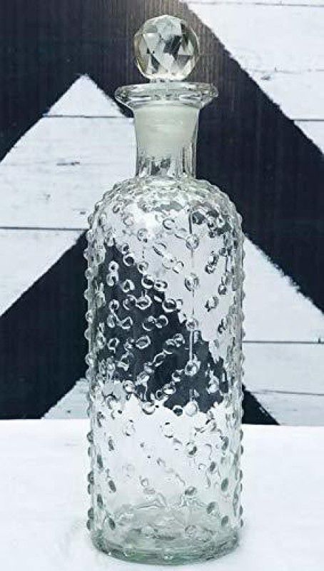 shobhana enterprises Crystal Clear Glass Antique Wine Decanter For Liquor - Size 9x9x30(cm), 800ml Whiskey, Vodka, Wine, Liquor Decanter  (Glass, 22.03 oz)