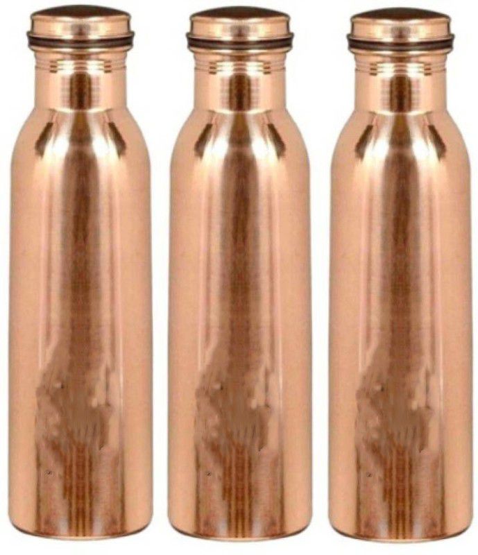 Tiwari Traders TTB_02 1000 ml Bottle  (Pack of 3, Brown, Copper)