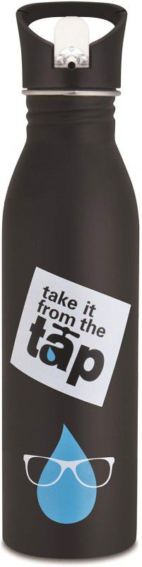 Signoraware Stainless Steel Ozel Sipper Water Bottle 750ml 750 ml Bottle  (Pack of 1, Black, Steel)