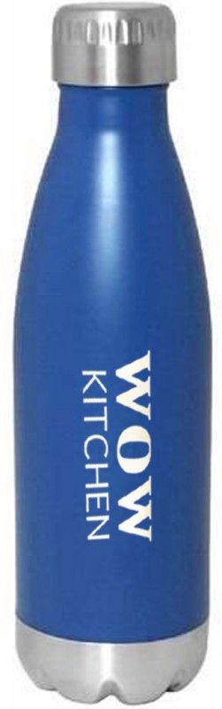 WOW Kitchen Stainless Steel Double Walled Thermos Mat Blue Water Bottle 1000 ml Bottle  (Pack of 1, Blue, Steel)