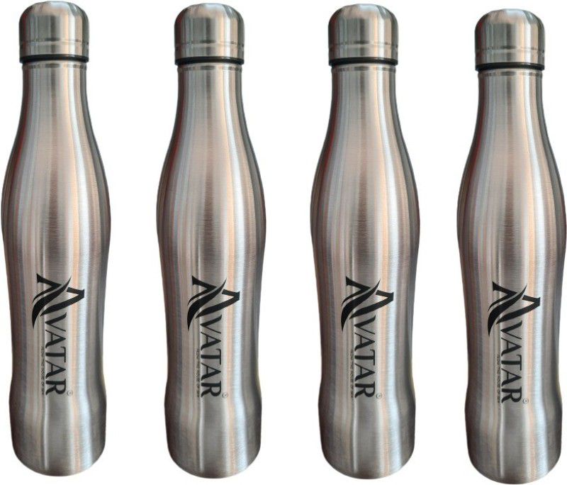 AVATAR 172 1000 ML SS WATER BOTTLE PACK 4 1000 ml Bottle  (Pack of 4, Silver, Steel)