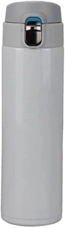 Manan Decor Push Button Insulated Stainless Steel Flask water bottle 500 ml Flask  (Pack of 1, White, Steel)