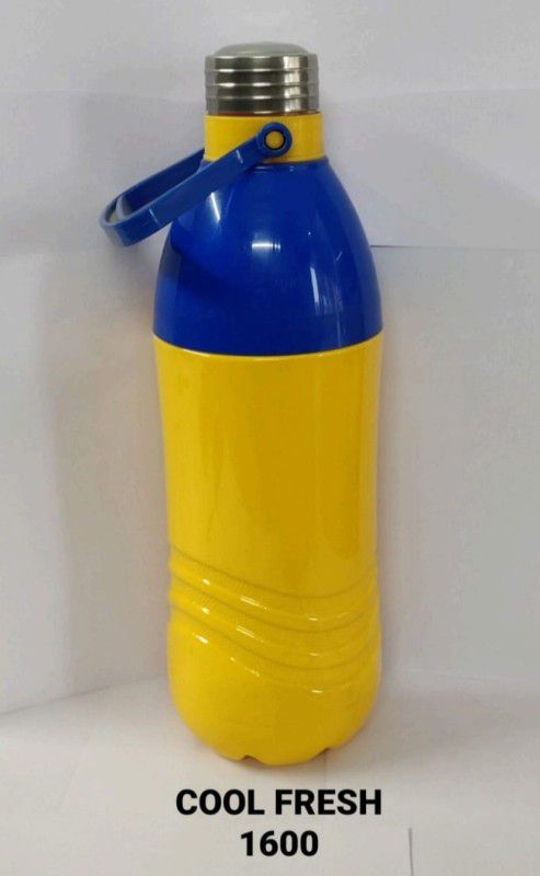 NPS Traveler Insulated Plastic Water Bottle Double wall for Cold Water 1600 ml Flask  (Pack of 1, Yellow, Blue, Plastic)