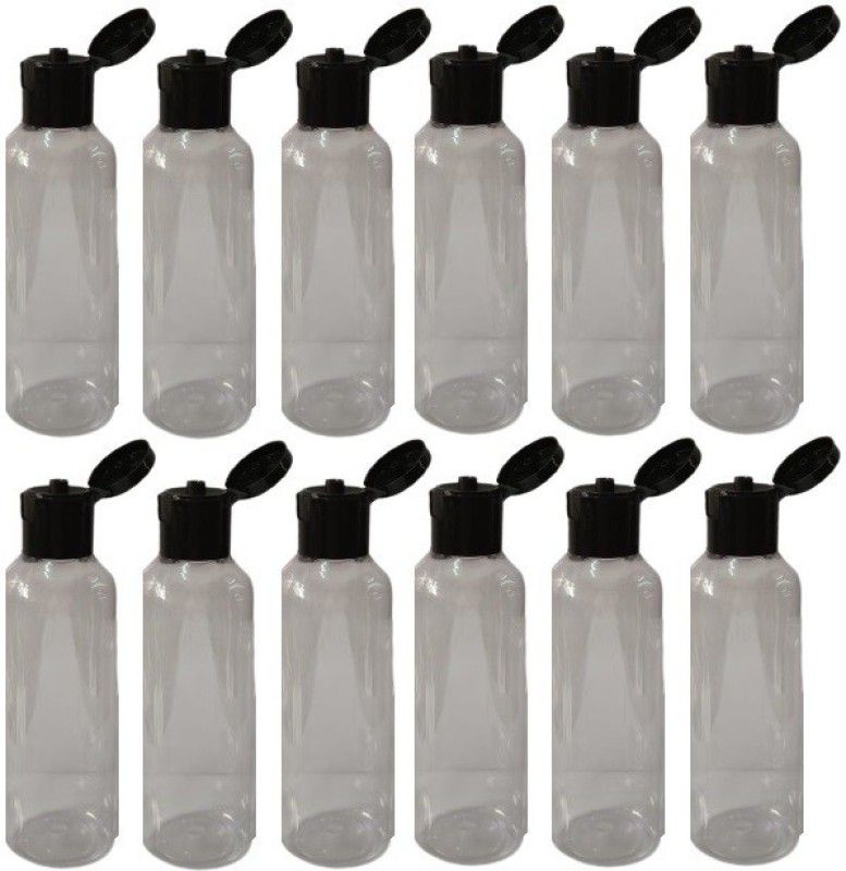 100 ml Empty Clear Plastic Bottles Leak Proof Squeeze Bottles(Pack of 12) 100 ml Bottle  (Pack of 12, Clear, Plastic)