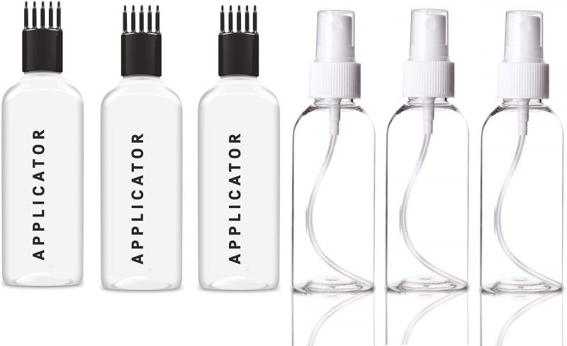 Elecsera Spray Bottle with Applicater Bottle 100 ml 100 ml Bottle  (Pack of 6, White, Plastic)