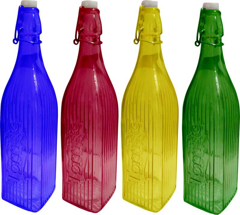 Rsraghav HDLG22 1000 ml Bottle  (Pack of 4, Multicolor, Glass)