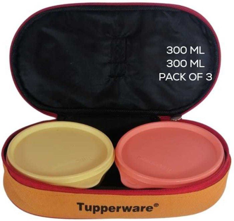 TUPPERWARE Buddy Lunch Set Each 300+300ml+1bag (Pack of 3) 2 Containers Lunch Box  (600 ml, Thermoware)