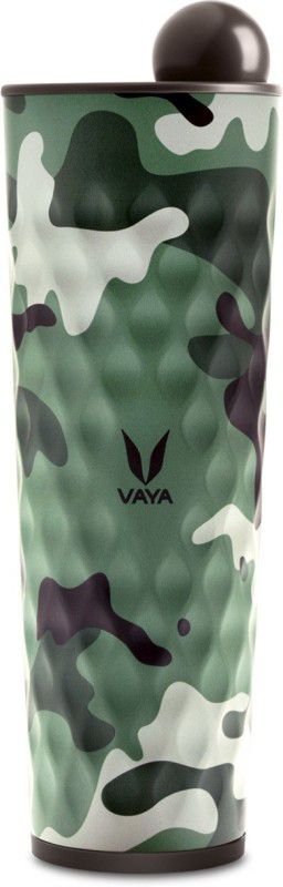 VAYA DRYNK Vacuum Insulated Stainless Steel Water Bottle, Thermosteel Flask with Globe Lid 600 ml Bottle  (Pack of 1, Green, Steel)