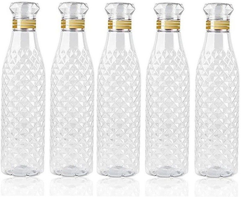 MAHADEV ENTERPRISE DIAMOND WATER BOTTLE PACK OF 5 1000 ml Bottle  (Pack of 5, Clear, Plastic)