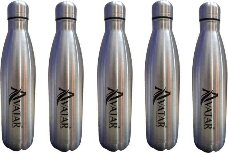 AVATAR 152 1000 ML COLA STEEL WATER BOTTLE PACK OF 5 1000 ml Bottle  (Pack of 5, Silver, Steel)