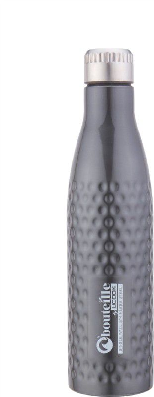 obouteille Stainless Steel Single Wall Hammer Design Grey 1000 ml Bottle  (Pack of 1, Grey, Steel)