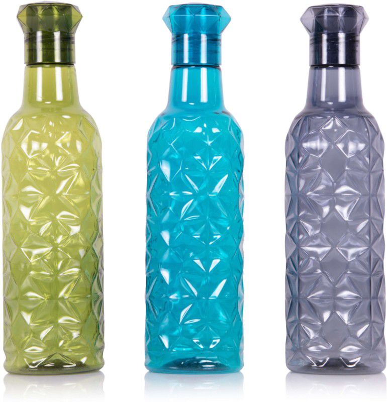 Priva Arts Titan water bottle ( pack of 3 ) 1000 ml Bottle  (Pack of 3, Multicolor, Plastic)