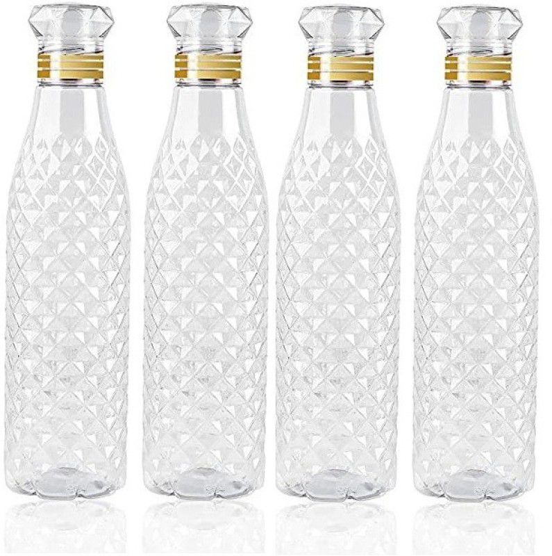 MAHADEV ENTERPRISE DIAMOND WATER BOTTLE PACK OF 4 1000 ml Bottle  (Pack of 4, Clear, Plastic)