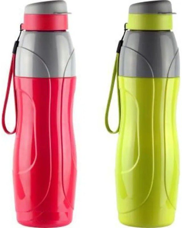 NETRIDER TECHNOLOGIES Wonderful Design 1000 ml Bottle  (Pack of 2, Green, Red, Plastic)