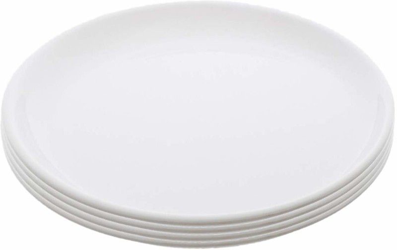 AWICKTIK Premium Quality Microwave Safe Unbreakable Round Dinner Plate White (Set of 4) Dinner Plate  (4 Dinner Plate)