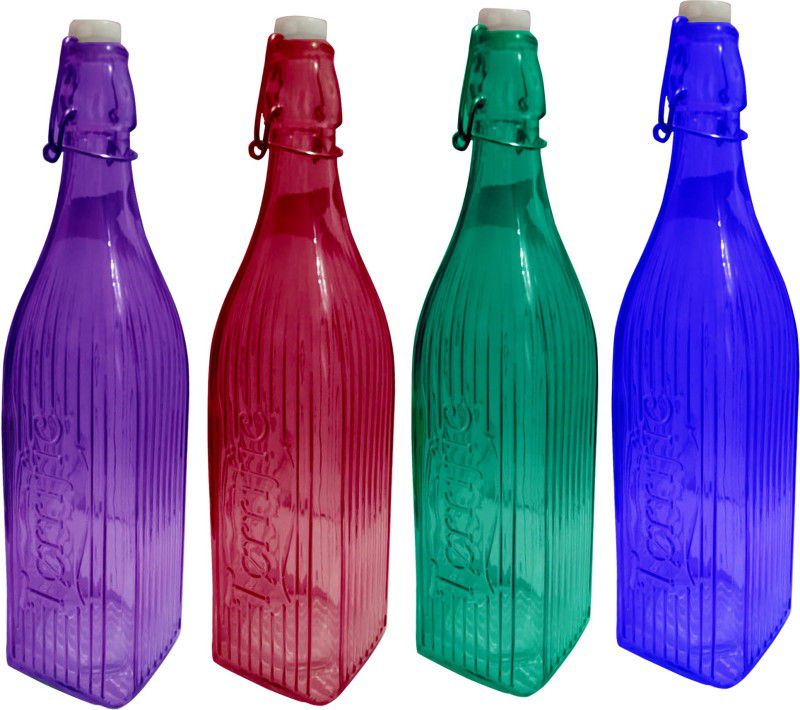 Rsraghav HDLG32 1000 ml Bottle  (Pack of 4, Multicolor, Glass)