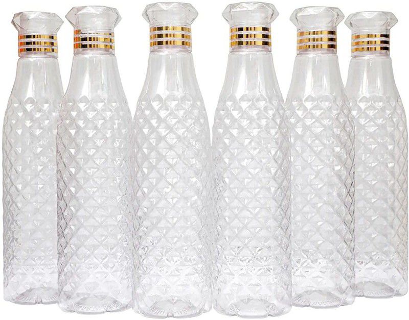 MAHADEV ENTERPRISE DIAMOND WATER BOTTLE PACK OF 6 1000 ml Bottle  (Pack of 6, Clear, Plastic)