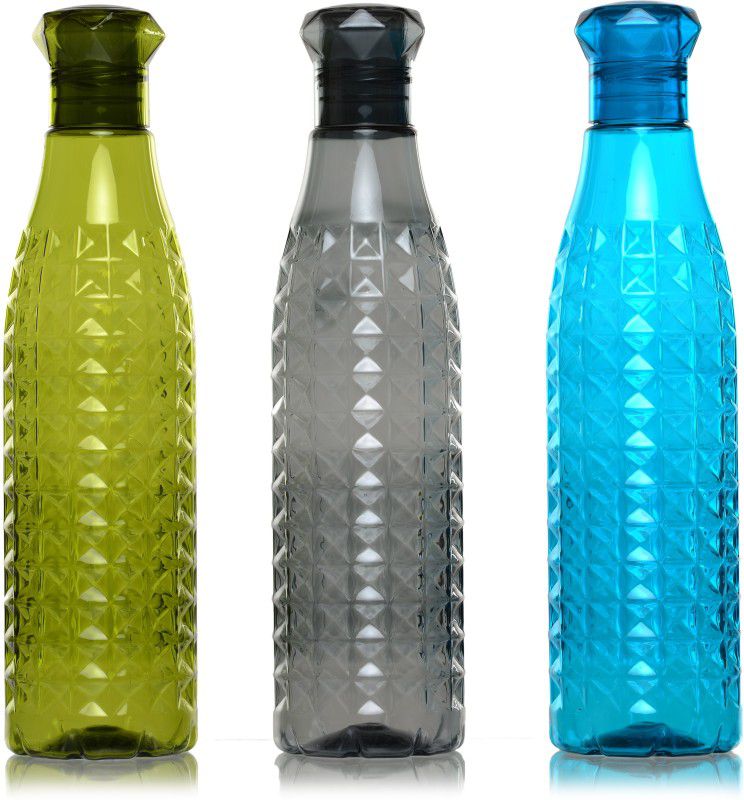 Daimond Cap Multi-Colour Pack of 3 1000 ml Bottle  (Pack of 3, Black, Blue, Green, Plastic)