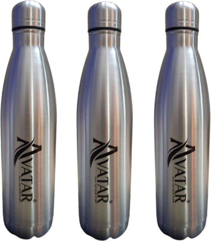 AVATAR 152 1000 ML COLA STEEL WATER BOTTLE PACK OF 3 1000 ml Bottle  (Pack of 3, Silver, Steel)