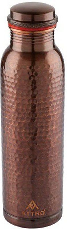 ATTRO Aarogyam Aqua Vintage Hammered Finish Copper Water Bottle 700 ml Bottle  (Pack of 1, Brown, Copper)