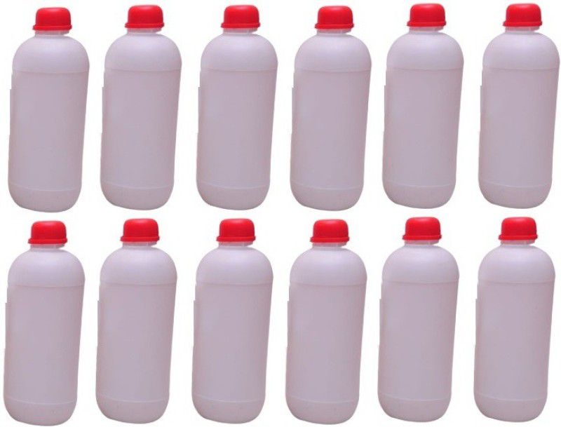 white seal Bottle red cap 1000 ml Bottle  (Pack of 12, White, Plastic)